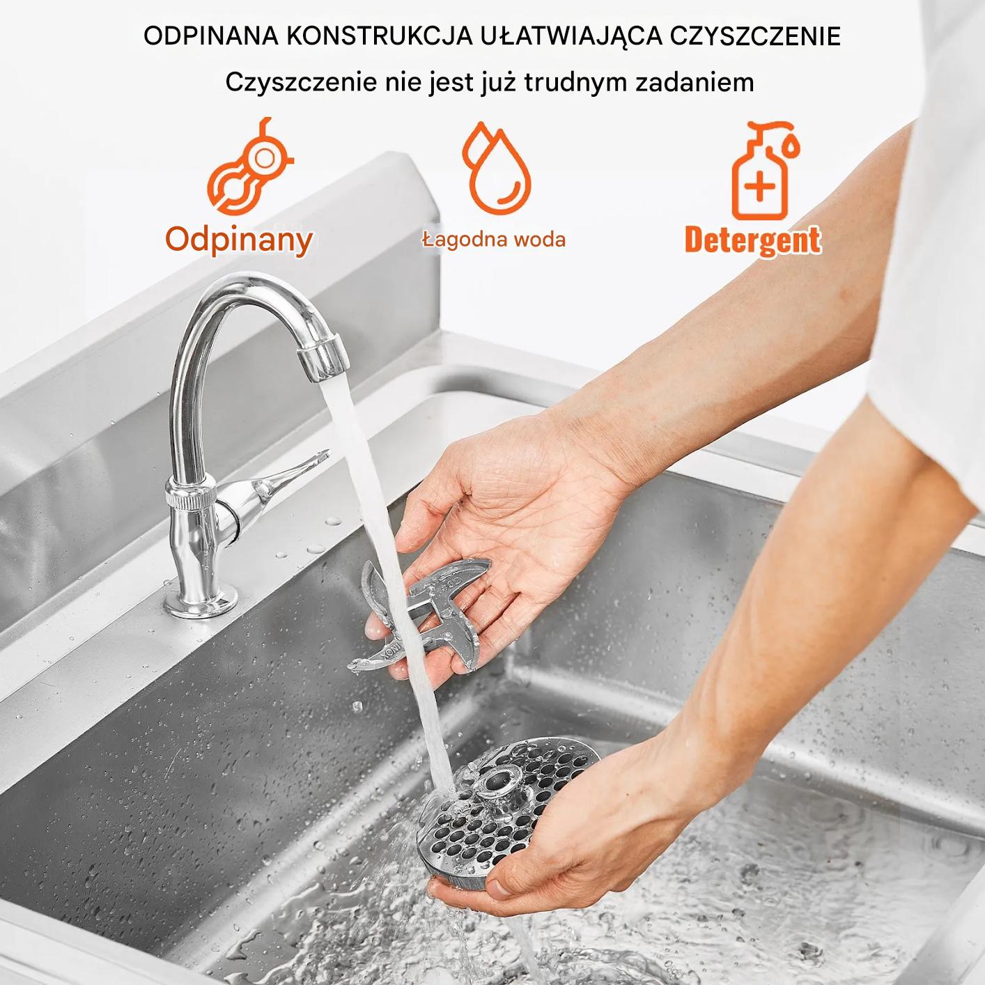 Maszynka do mięsa elektryczna 10kg/min stal nierdzewna - do restauracji - obrazek 7