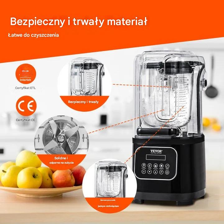 Blender gastronomiczny kielichowy 2l 9 biegów stalowy koktajle lód - obrazek 4