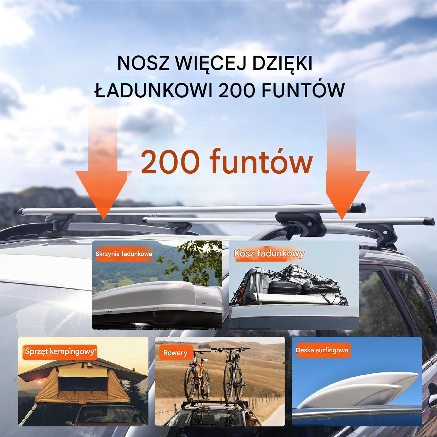 Bagażnik dachowy na relingi belki poprzeczki dachowe uniwersalny 137 cm - obrazek 4