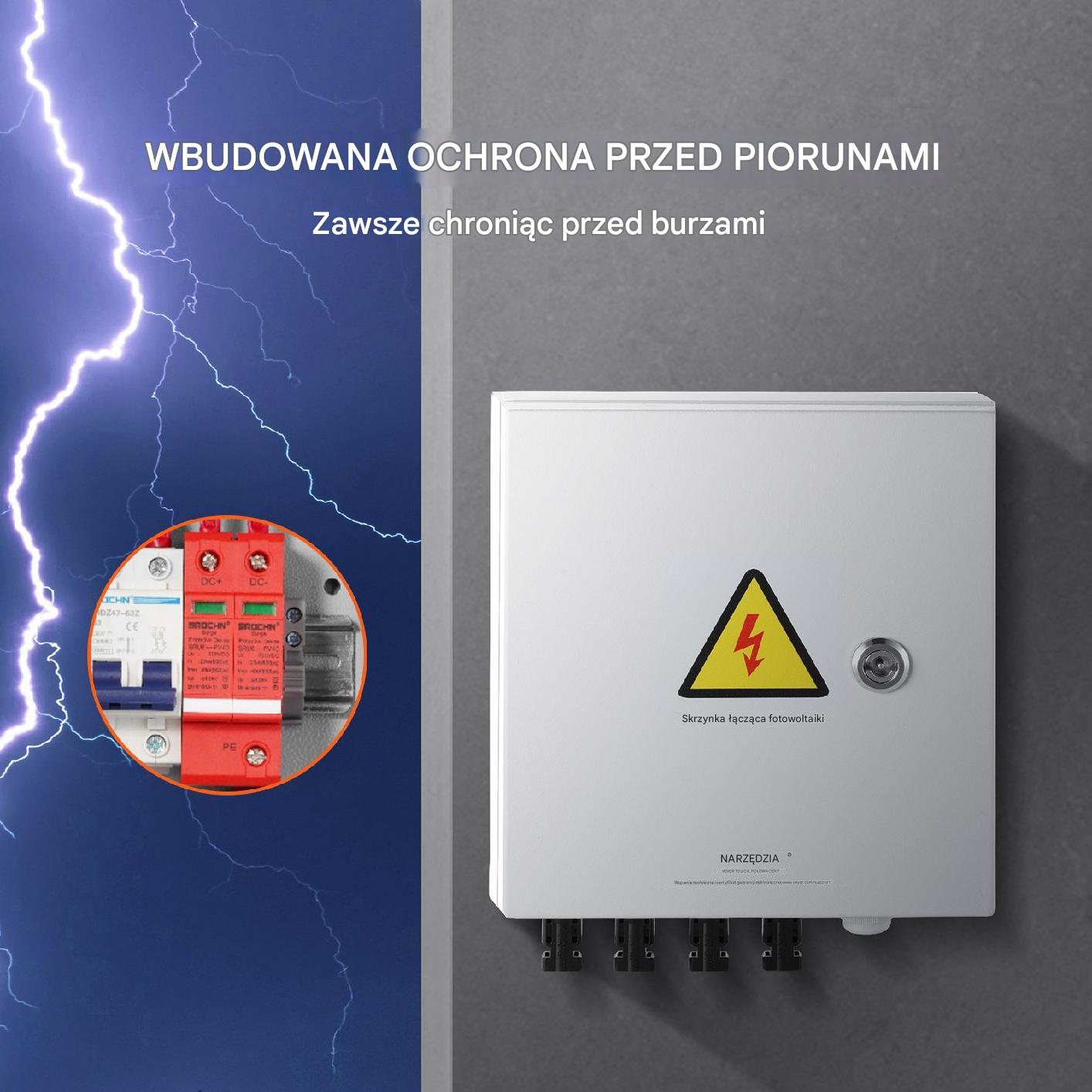 Rozdzielnia metalowa skrzynka fotowoltaika obudowa 15 A 500 V 4 obwody - obrazek 3