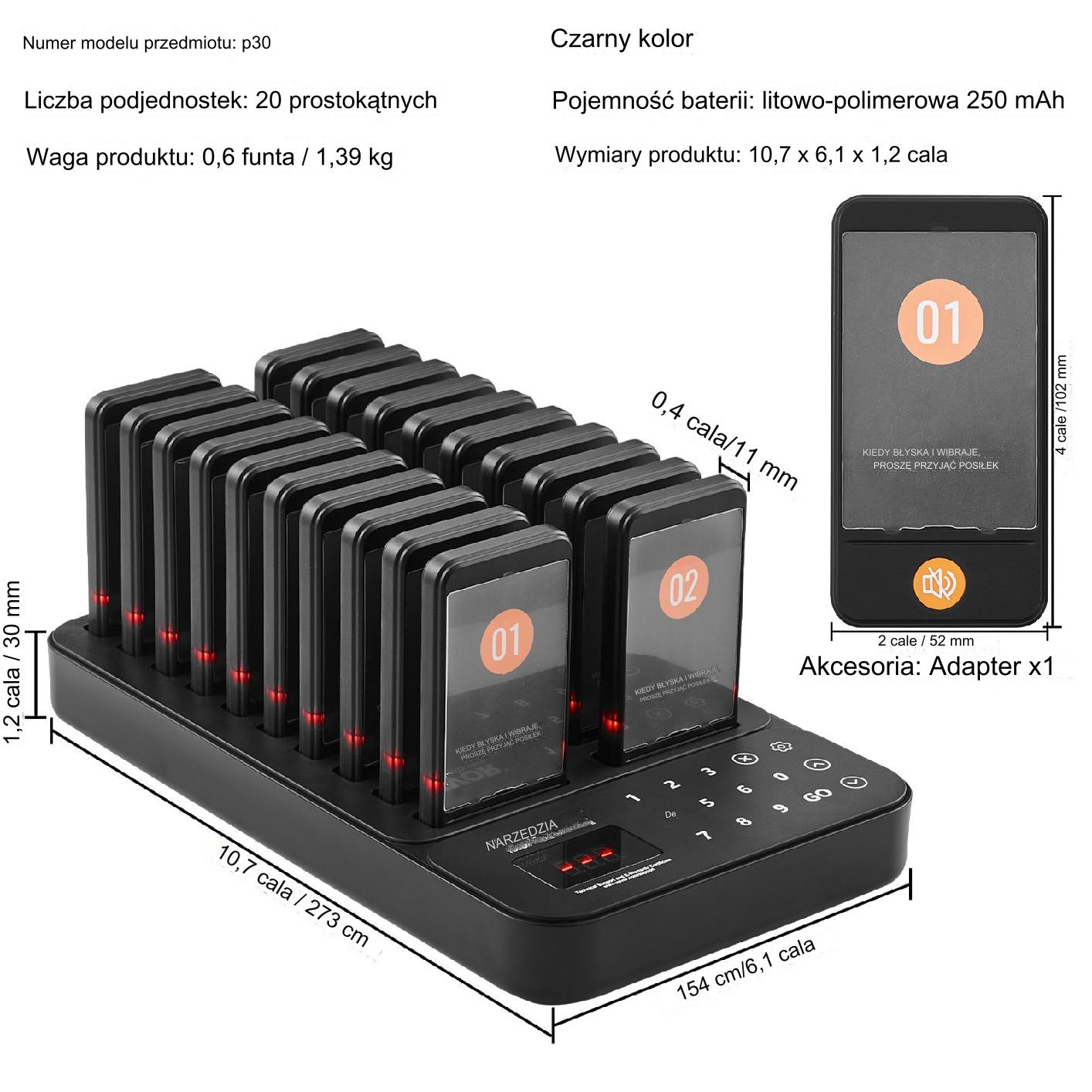 Pager Restauracyjny System Przywoławczy Pager 20 szt. - obrazek 2