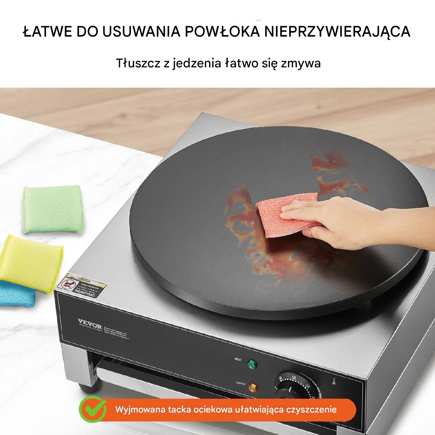 Naleśnikarka elektryczna 40cm 3000W stalowa do gastronomii - obrazek 3