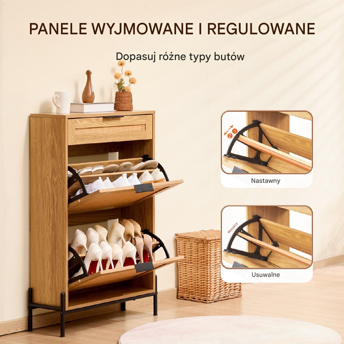 Szafka na buty komoda do przedpokoju loftowa pojemna 64 cm - obrazek 6