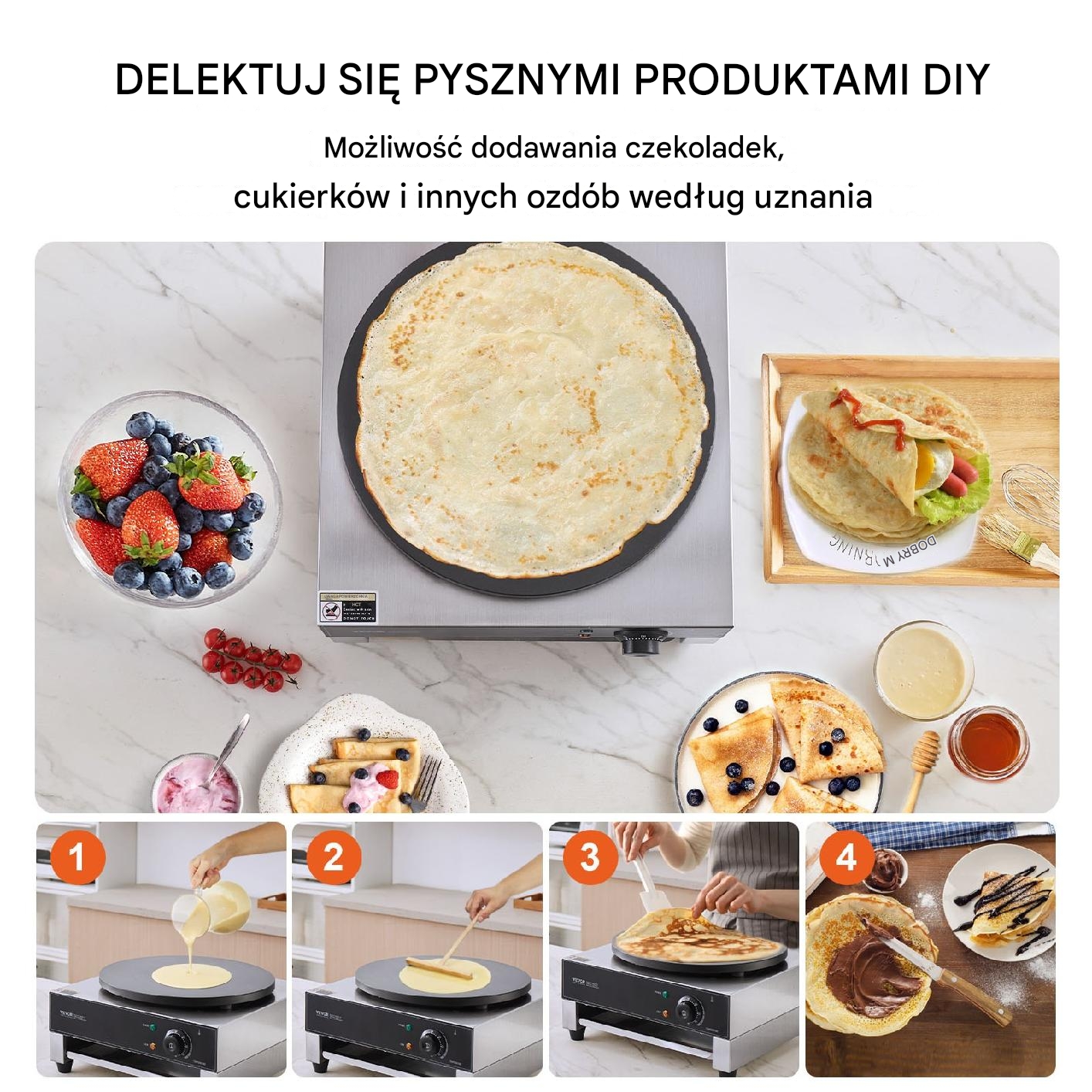 Naleśnikarka elektryczna 40cm 3000W stalowa do gastronomii - obrazek 5