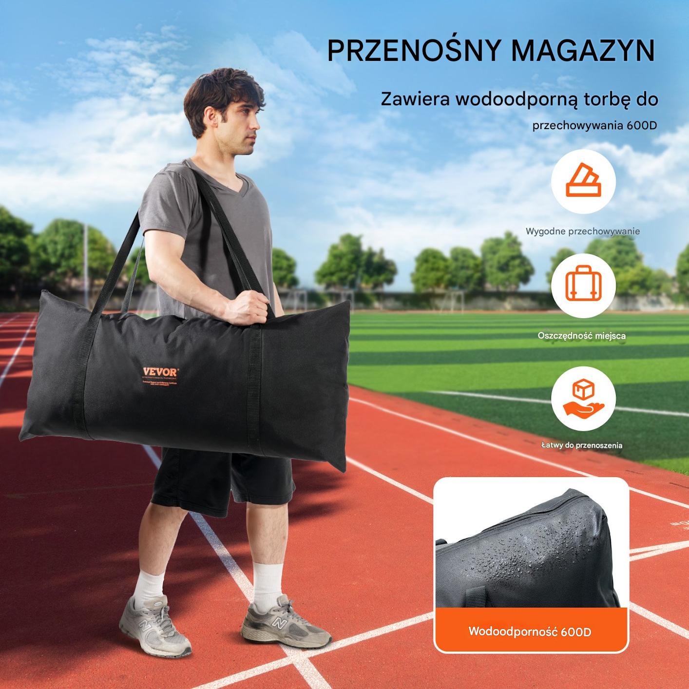 Siatka sportowa 5x3m przenośna baseball piłka nożna siatkówka ogród - obrazek 5