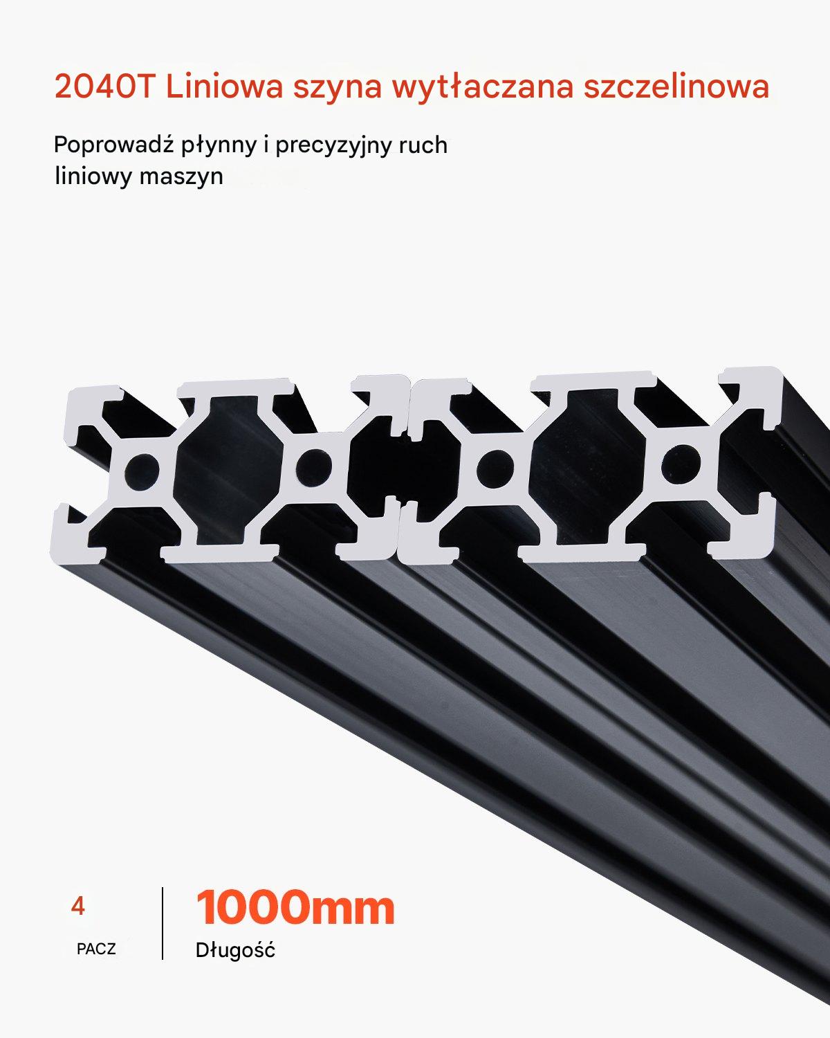 Szyna Liniowa Prowadnica Aluminiowa Zestaw 4 Sztuki 1000 mm - obrazek 7