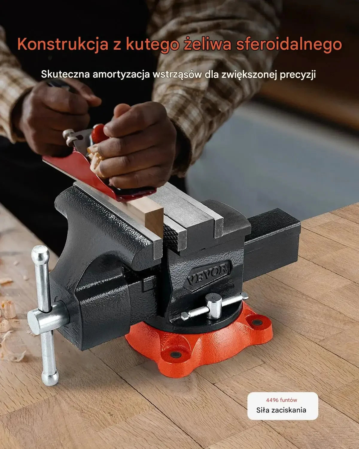 Wielofunkcyjne imadło warsztatowe 140 mm stalowe 360° - obrazek 5