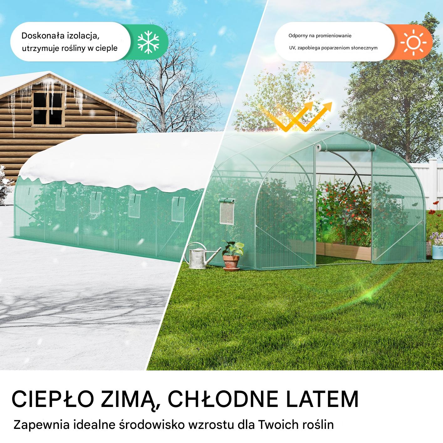 Tunel foliowy ogrodowy szklarnia 27m2 9x3x2 m - obrazek 3