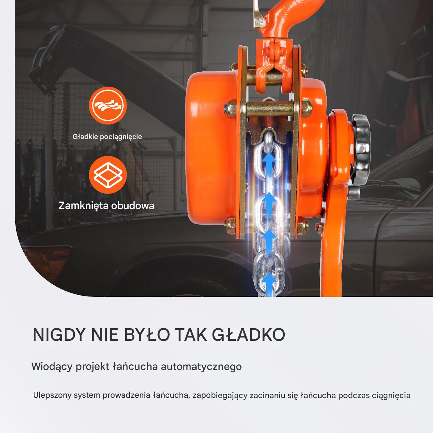 Wciągarka wyciągarka łańcuchowa ręczna 250 kg 2,8 m - obrazek 4