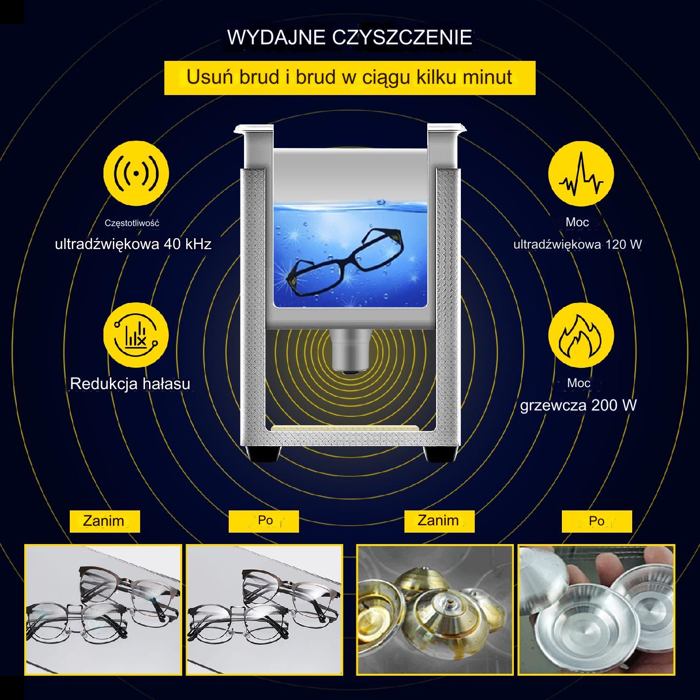 Myjka Ultradźwiękowa Przenośna 360 W 15L - obrazek 4