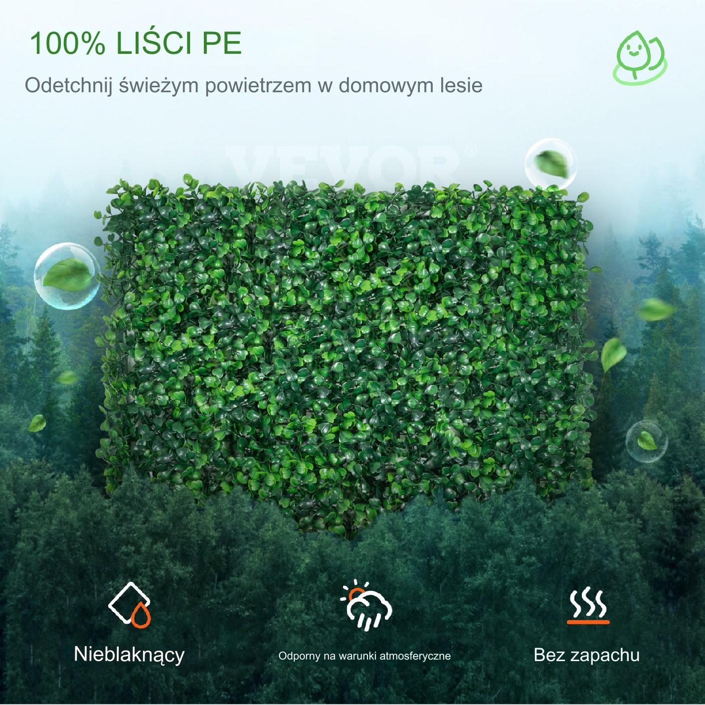 Sztuczna Trawa Panel Bukszpan 24szt 50x50cm – Dekoracja Ogród Prywatność - obrazek 3