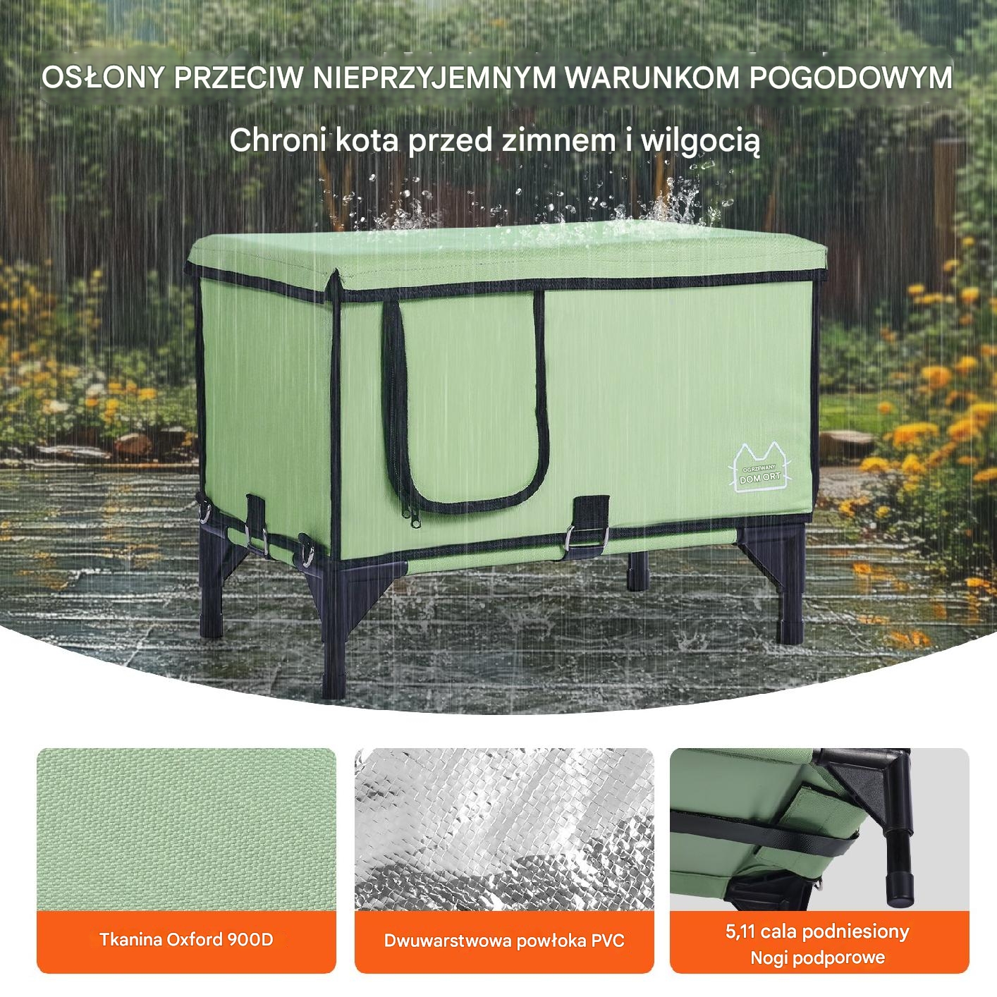 Ogrzewany Domek dla Kota Średni - obrazek 3