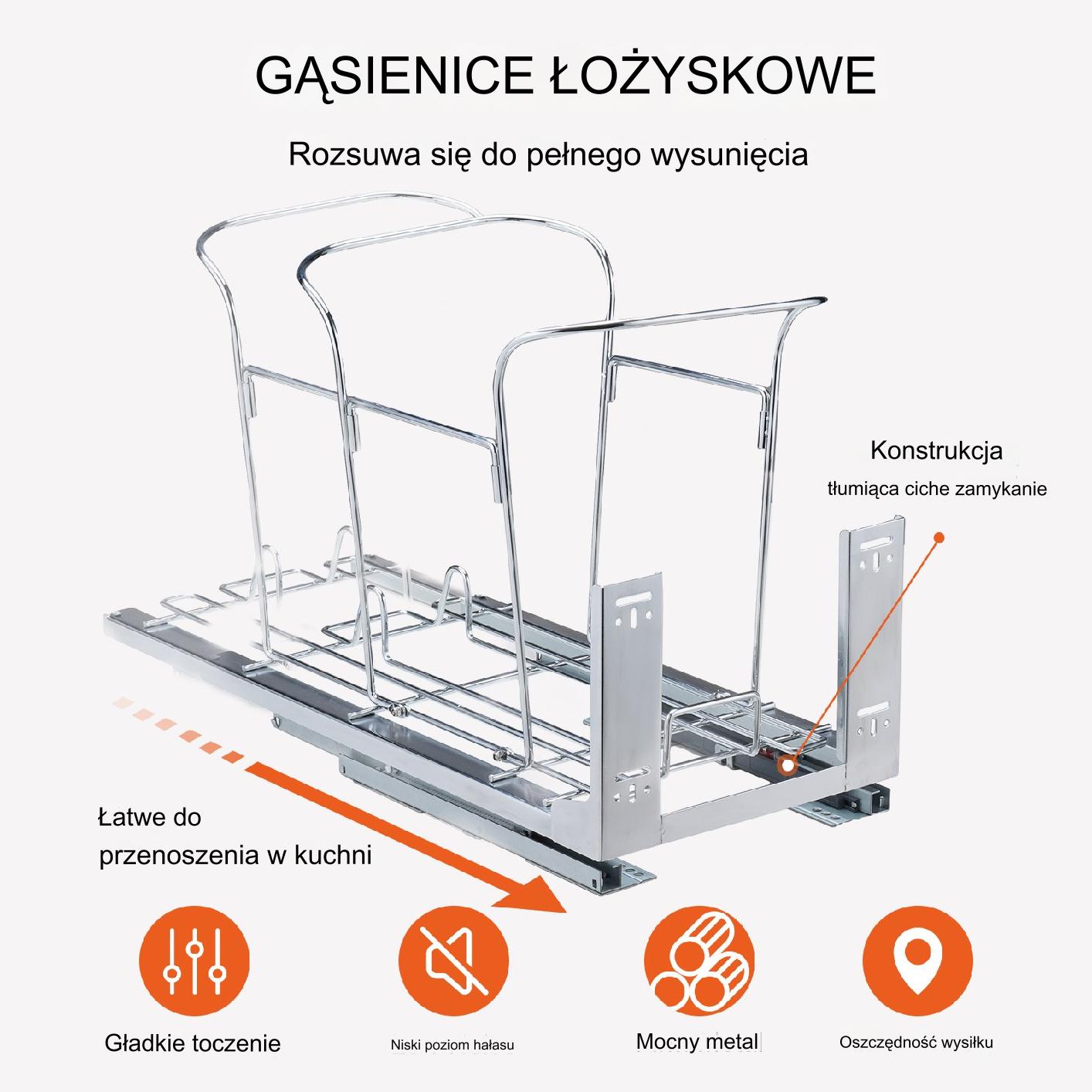 Wysuwany Kosz na Śmieci 35 L - obrazek 3
