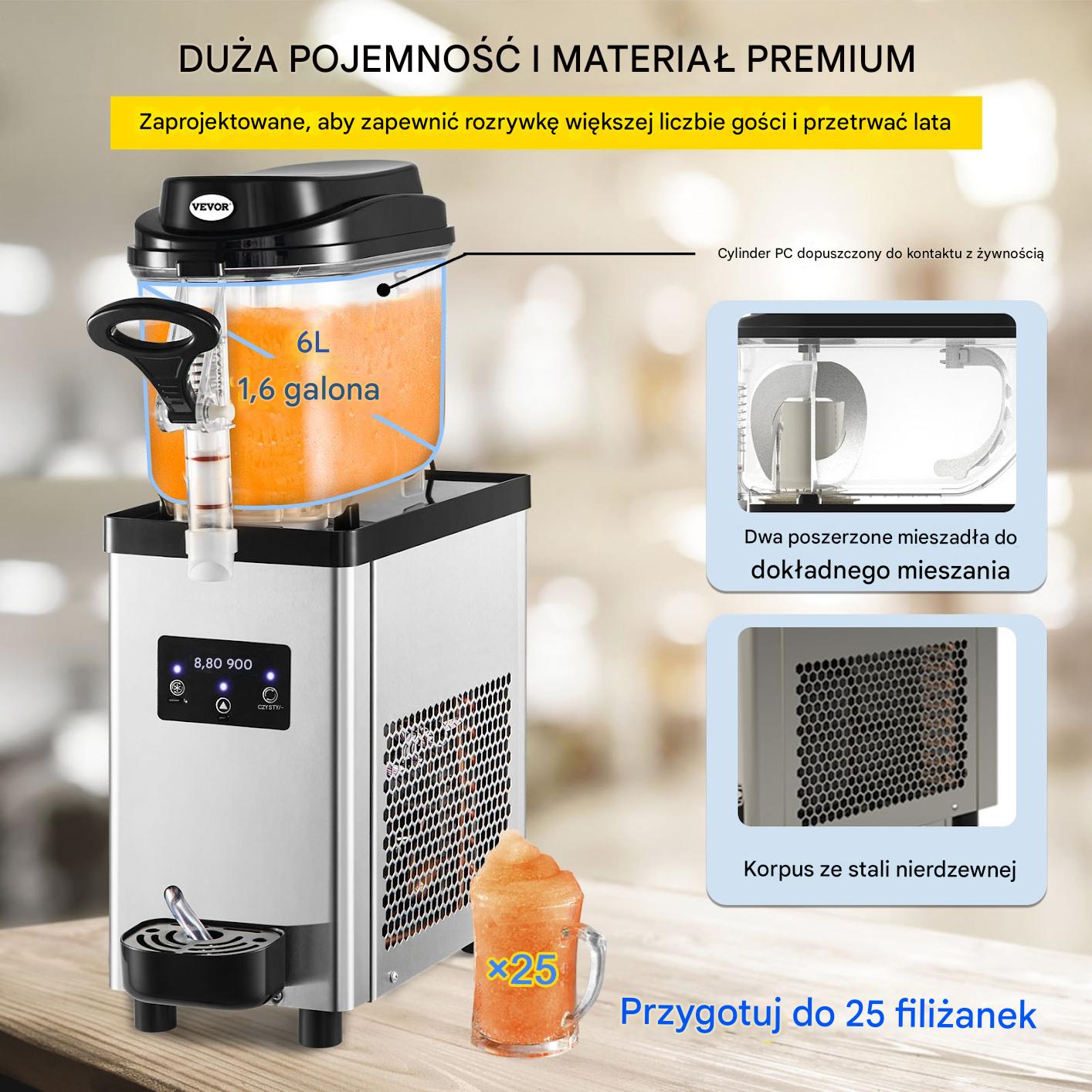 Granitor maszyna do napojów slush sorbetów smoothies 6L - obrazek 3