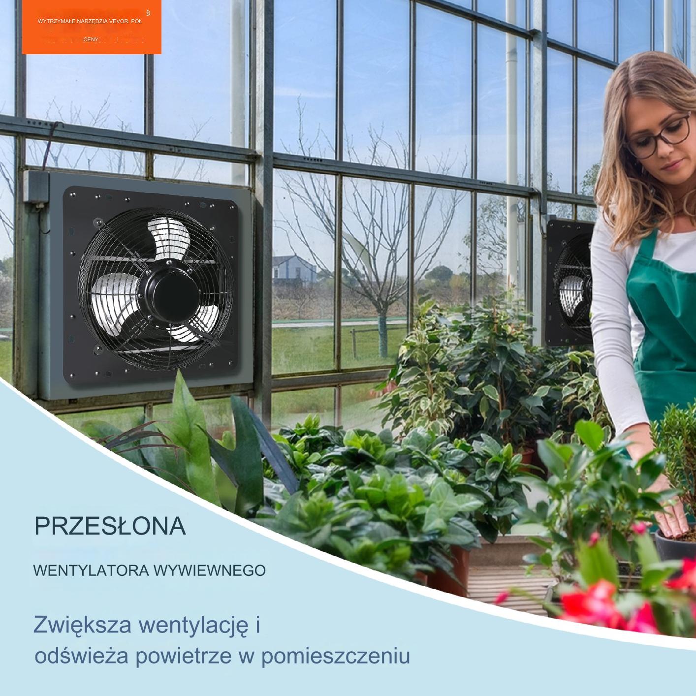 Wentylator ścienny wyciągowy 1700 m3/h czarny 30W automatyczne żaluzje - obrazek 5