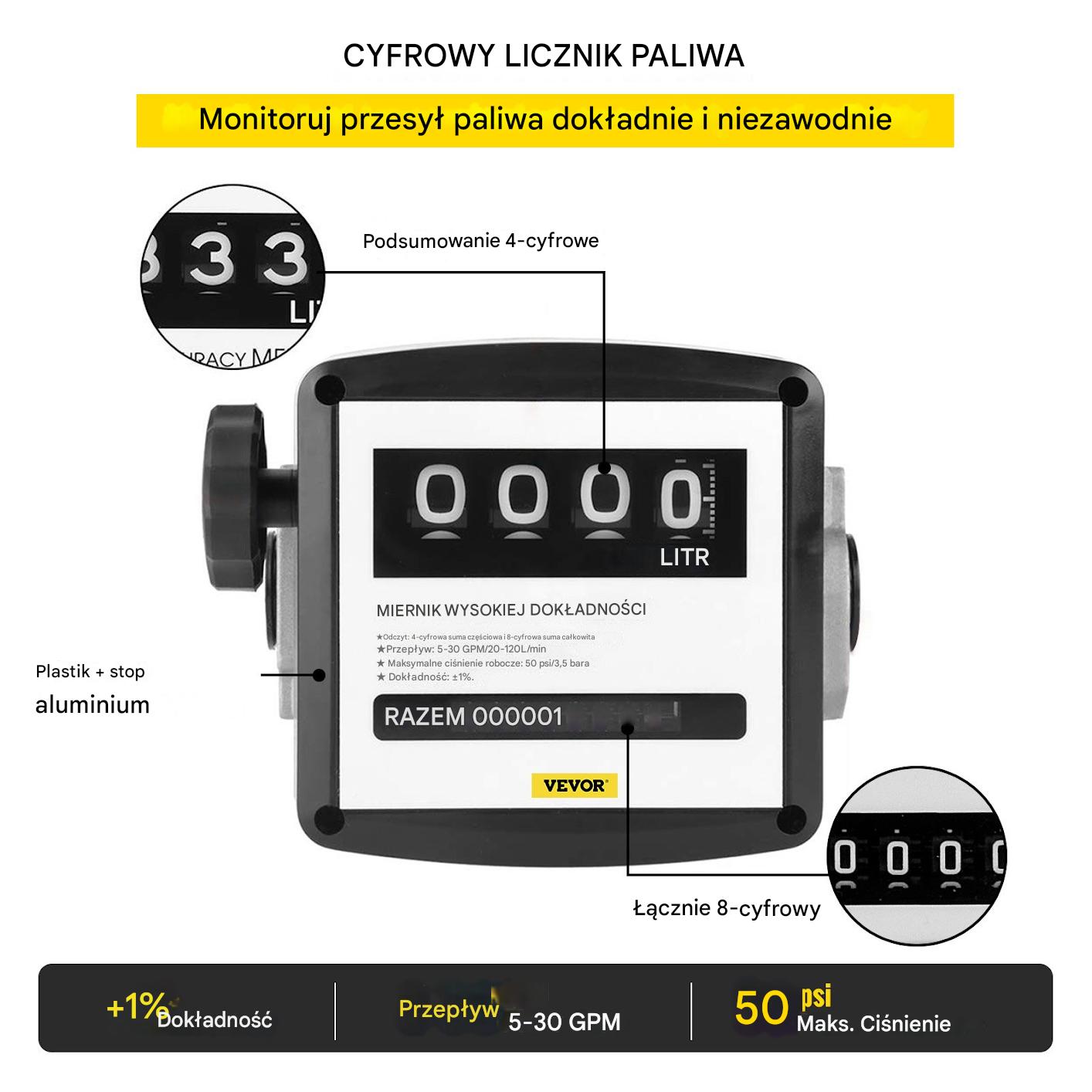 Dystrybutor pompa pompka oleju paliwa cpn stacja paliw 155 W 40 l/min - obrazek 4