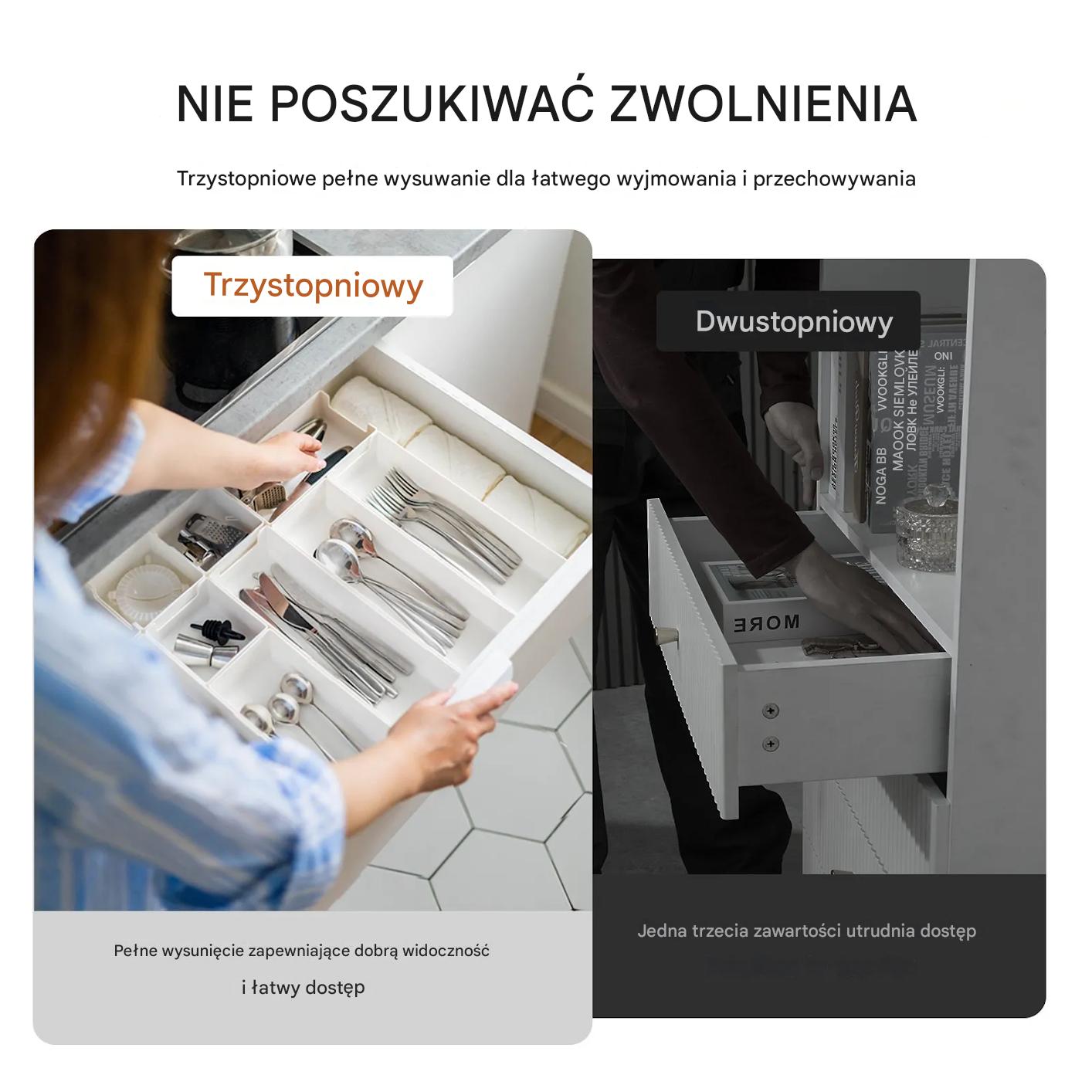 Prowadnice do szuflad 45 cm cichy domyk kulkowe 10 par do mebli - obrazek 5