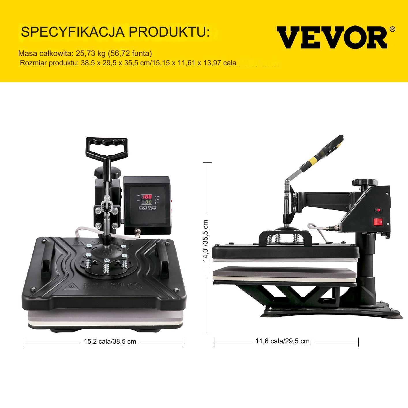 Prasa termiczna termotransferowa 5w1 38x30cm - obrazek 2
