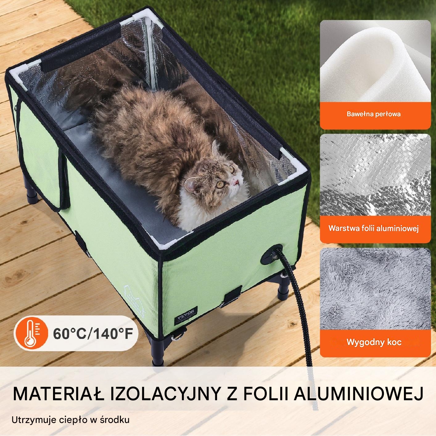 Ogrzewany Domek dla Kota Średni - obrazek 7