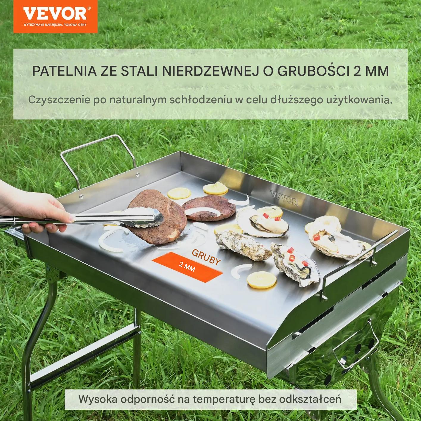 Płyta grillowa na kuchenkę 60x40 cm stalowa non stick na 2 palniki BBQ - obrazek 4