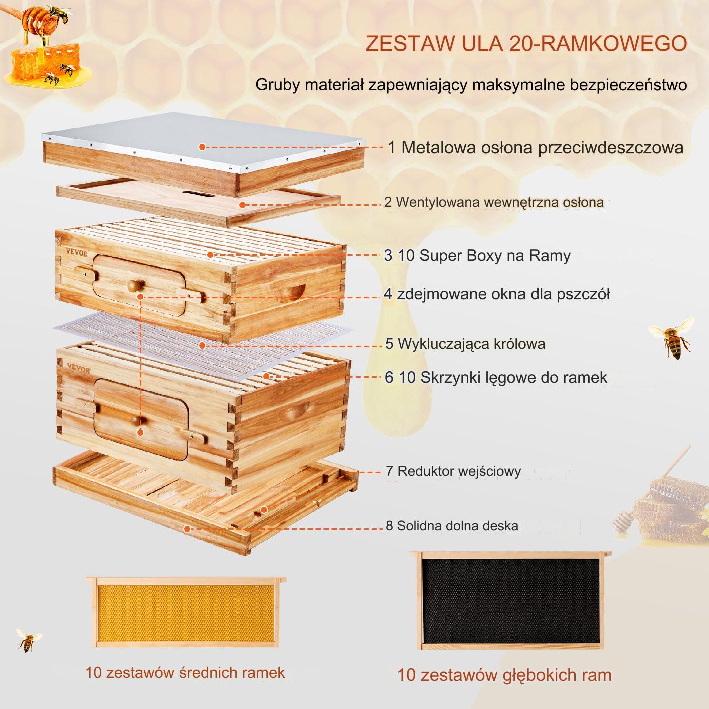 Ul Drewniany Głęboki + Średni 20 Ramek - obrazek 5