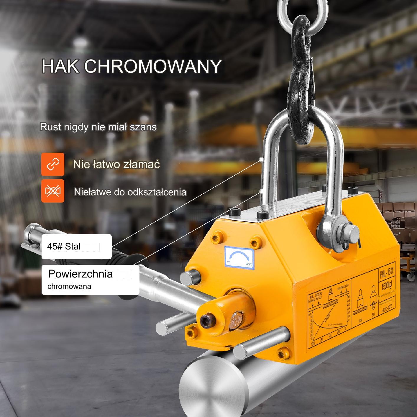 Chwytak magnetyczny do blach magnes podnośnik magnetyczny 1500 kg - obrazek 4