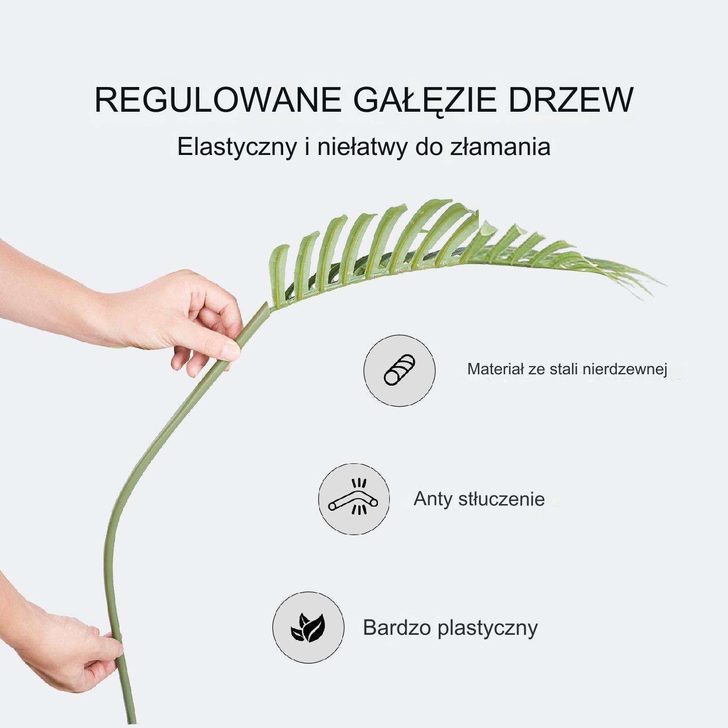 Sztuczna wysoka palma Areka sztuczne drzewko wysoka do salonu 121cm 2 szt. - obrazek 7