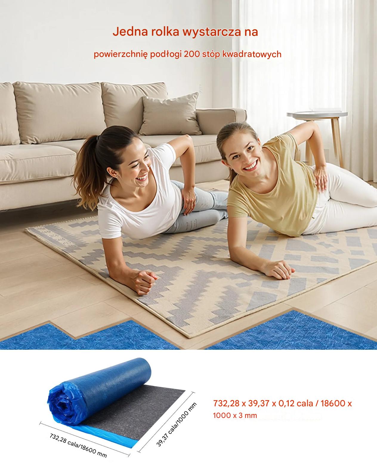 Podkład pod panele 37,2 m2 3 mm z folią wyciszenie podłogi winyl drewno - obrazek 5