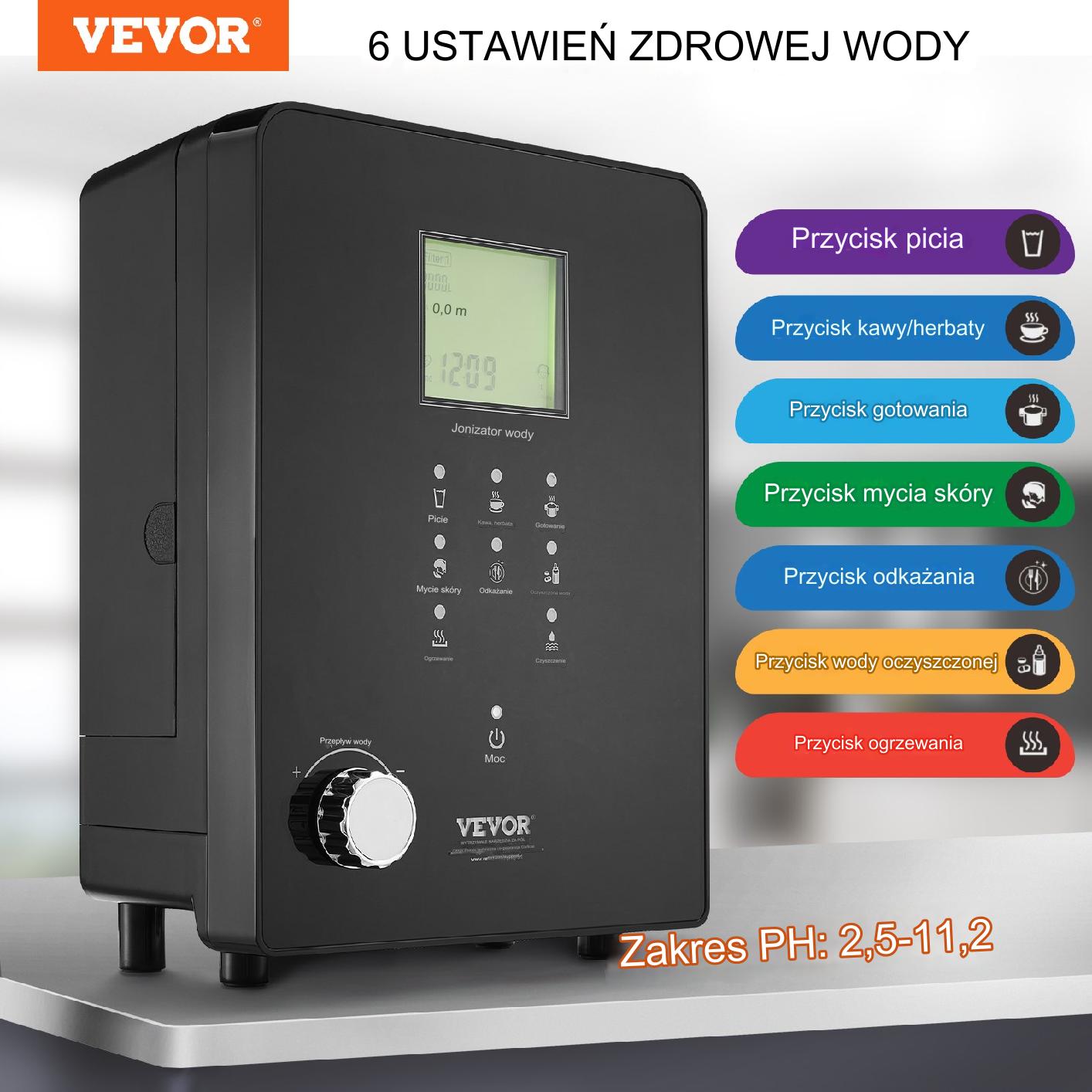Jonizator wody alkalicznej pH 3-11,2 6 trybów 9000L - obrazek 6