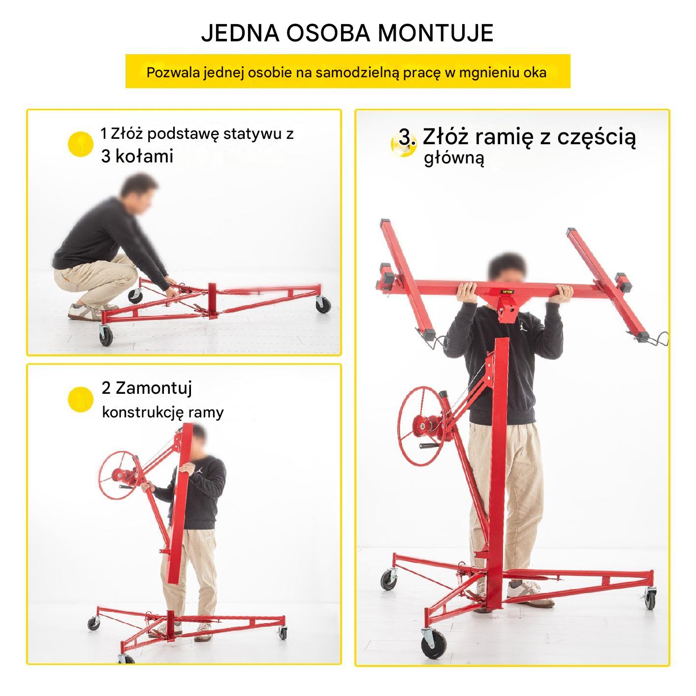 Podnośnik do Płyt Gipsowych 435 cm 68 kg - obrazek 5