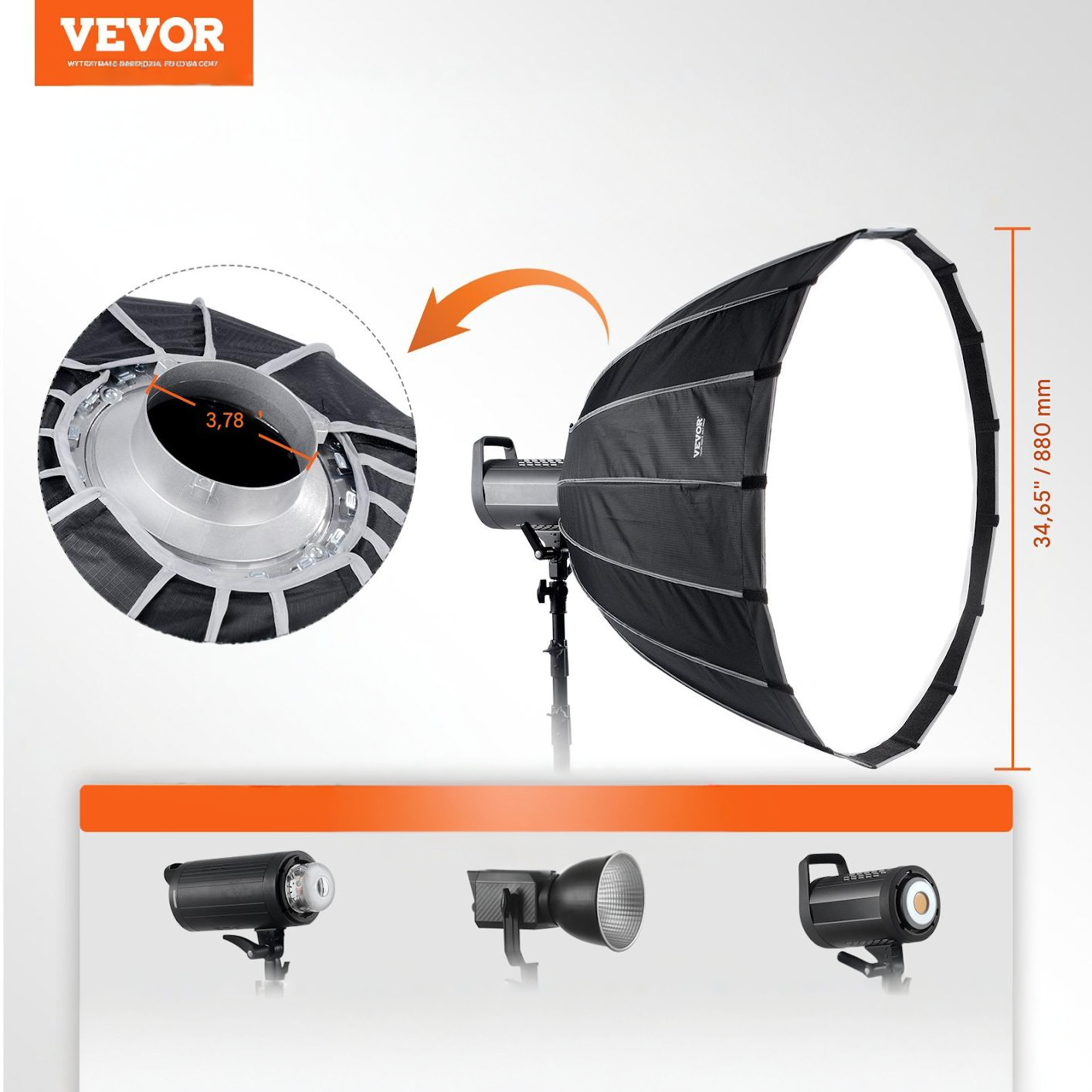 Lampa SOFTBOX lampa studyjna led 88x88 cm - obrazek 8