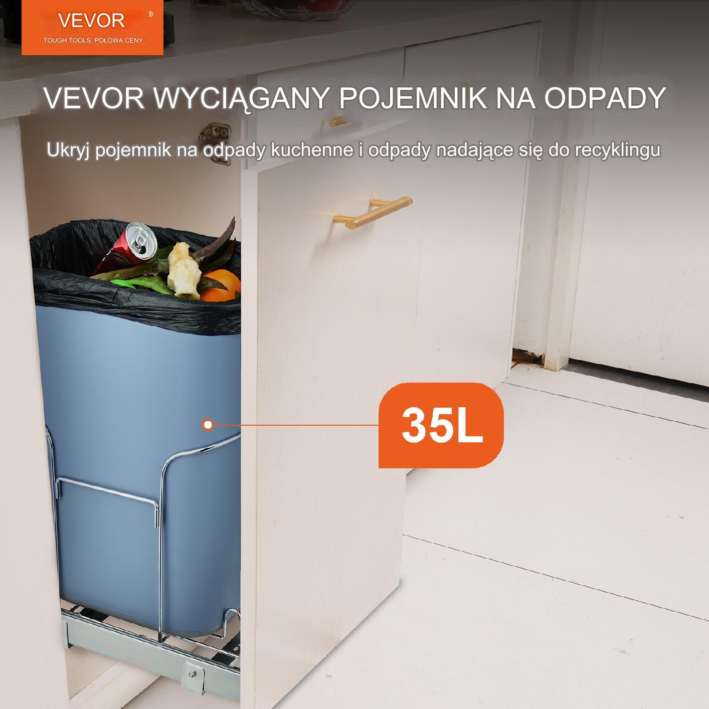 Wysuwany Kosz na Śmieci Cargo – 35 L - obrazek 6