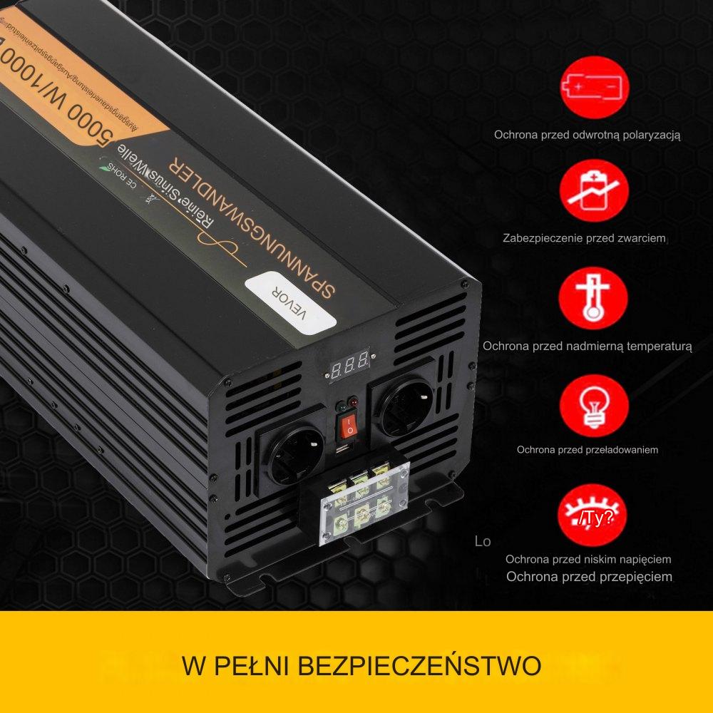 Falownik solarny sinusoidalny 5000 W 24V 230V - obrazek 4