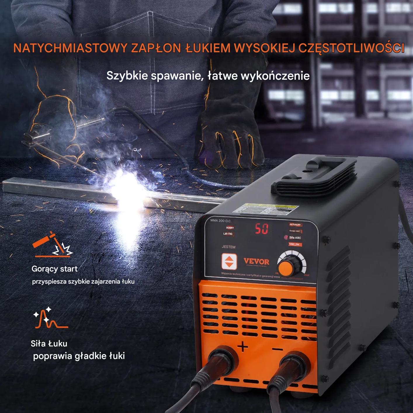 Spawarka inwertorowa 220V 200A MMA TIG LED przenośna z funkcją Hot Start - obrazek 5
