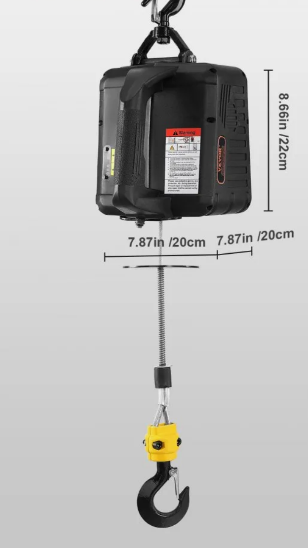 2 w-1 Przenośna Wciągarka Elektryczna 500 kg Bezprzewodowy Pilot - obrazek 2