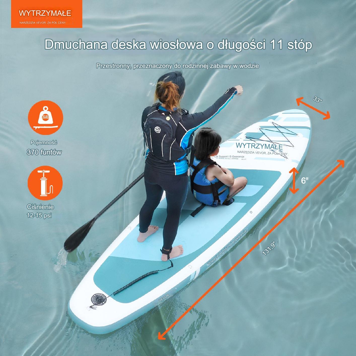 Deska sup do pływania pompowana stand up paddle 335cm - obrazek 2