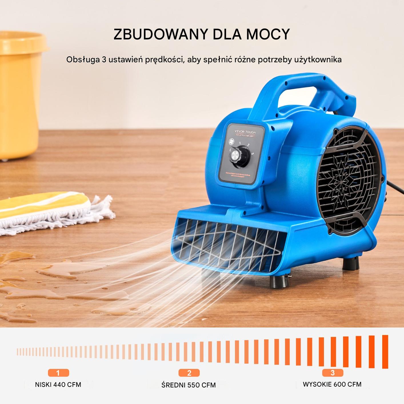 Wentylator podłogowy dmuchawa 1019 m3/h 1360obr – 3 prędkości - obrazek 3