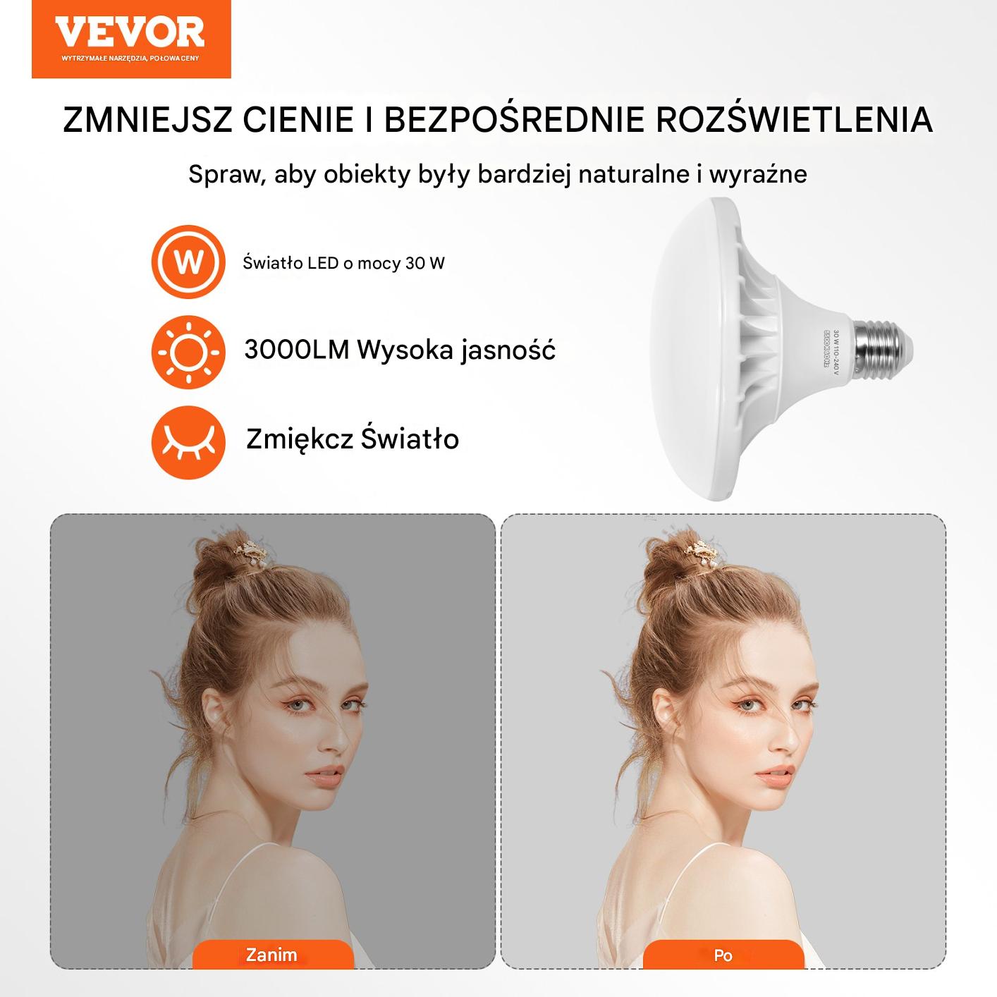 Zestaw 2 x lampa studyjna led 30W + softbox 50x70cm + statyw + futerał - obrazek 7