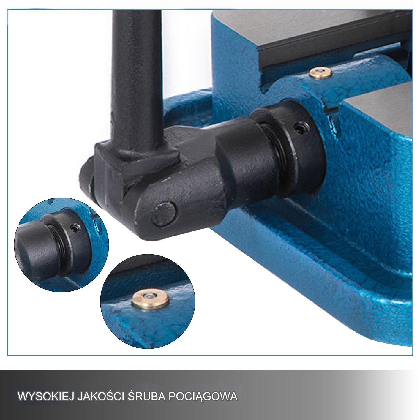 Imadło warsztatowe frezarskie 80 mm z podstawą obrotową 360° do CNC - obrazek 5