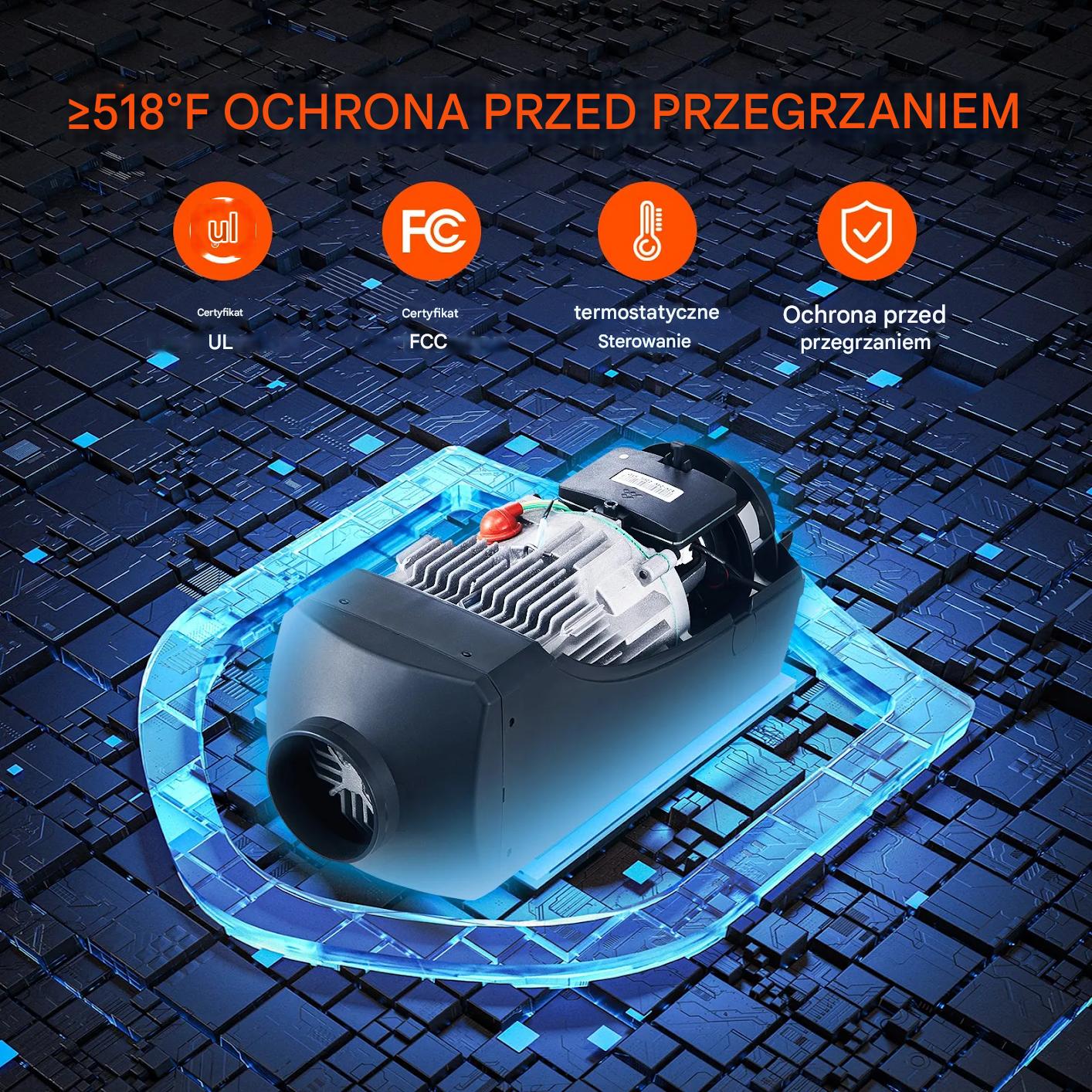 Nagrzewnica Dieslowska 8KW z Bluetooth – Szybkie Grzanie do 25 m² - obrazek 6