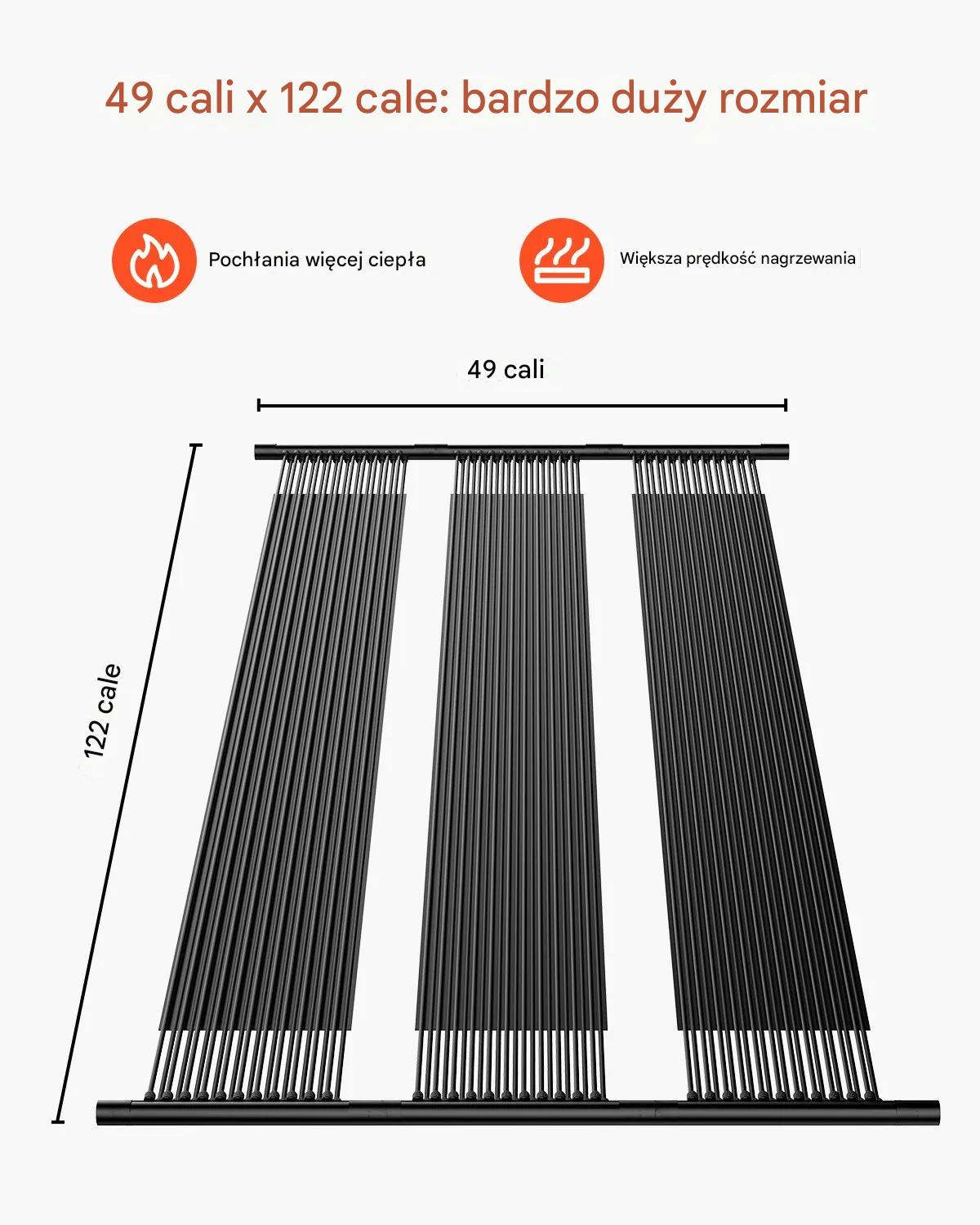 Solarne ogrzewanie basenu 1235 x 3100 mm HDPE 4 panele zestaw do basenów - obrazek 4