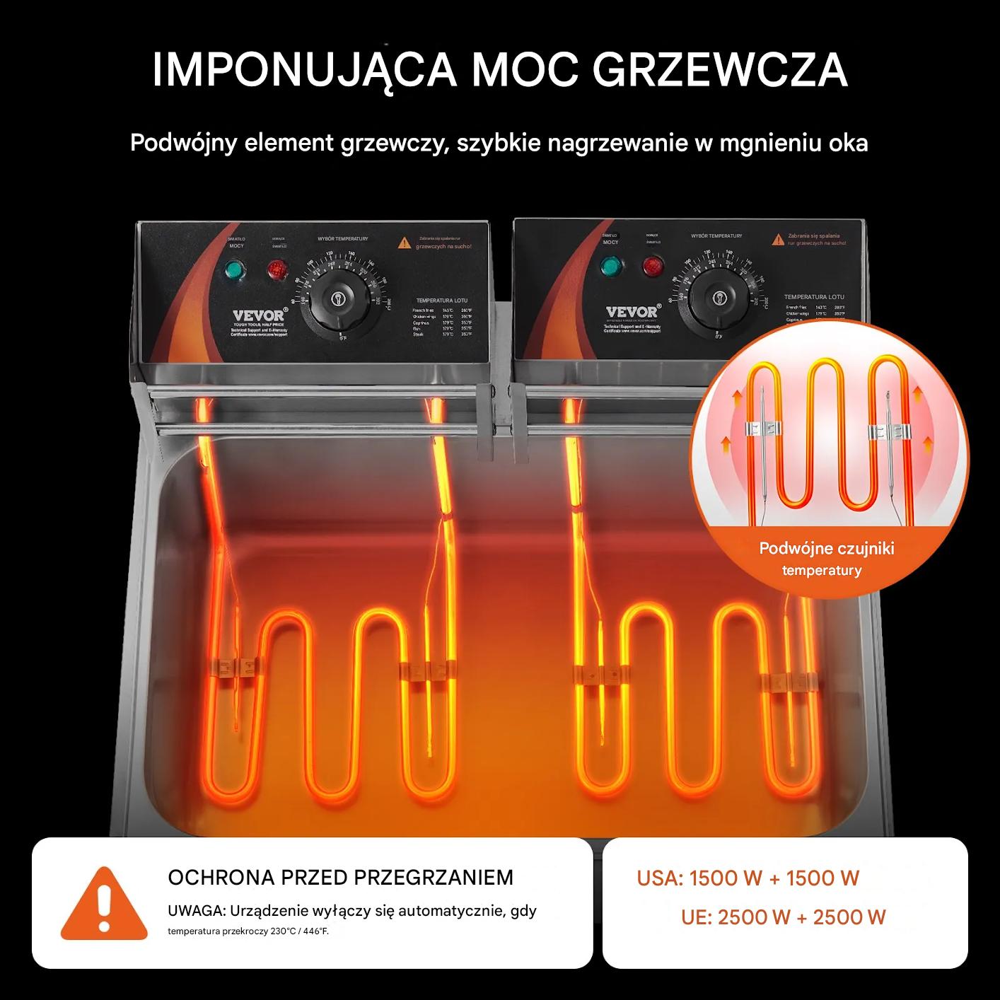 Frytkownica elektryczna 17L 3 kosze stalowa gastronomiczna do lokalu - obrazek 4