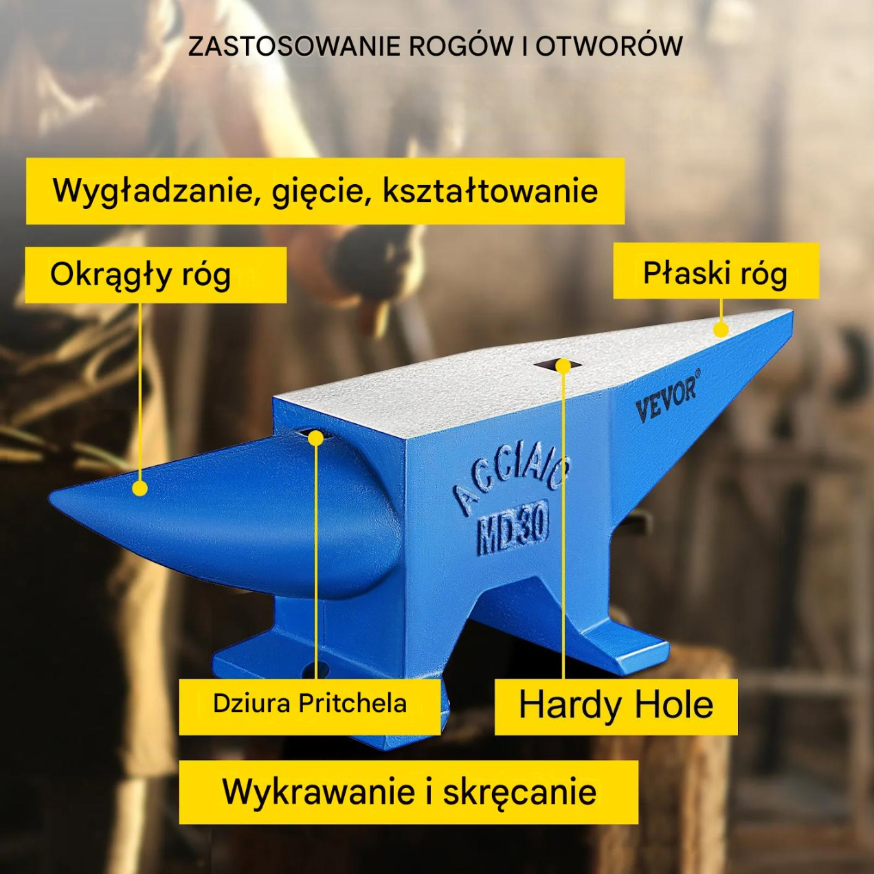 Kowadło kowalskie żeliwne warsztatowe 30 kg - obrazek 5