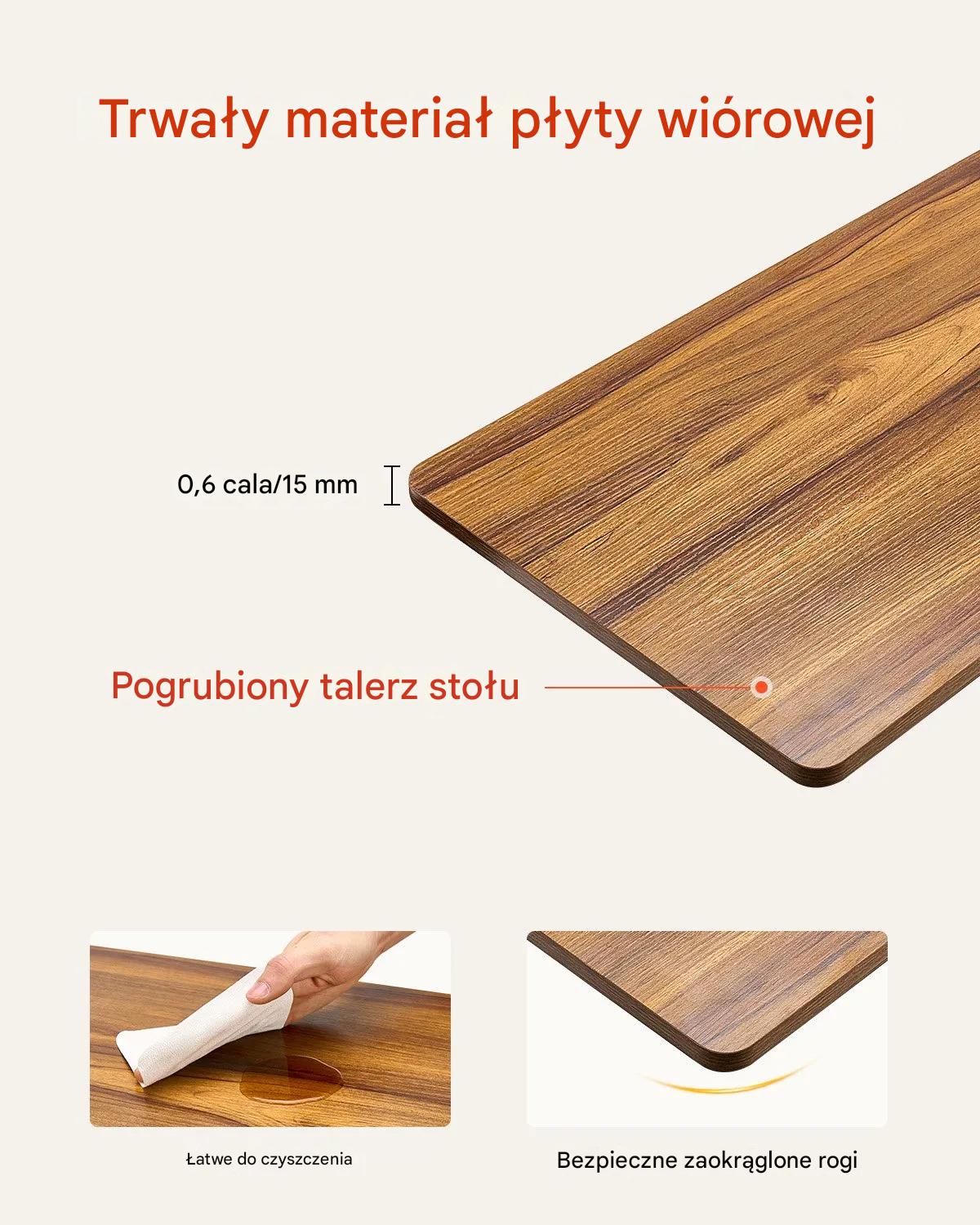 Stolik przyłóżkowy mobilny 4 kółka regulacja elektryczna laptop - obrazek 6