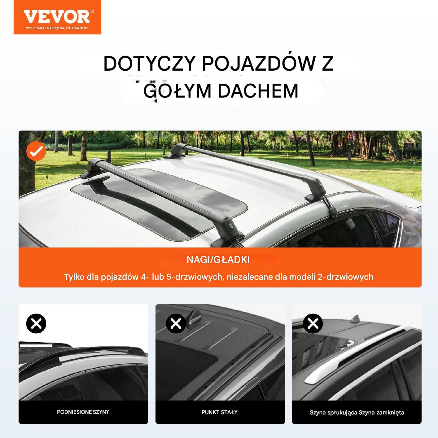 Bagażnik dachowy na relingi belki poprzeczki dachowe uniwersalny 105 cm - obrazek 7
