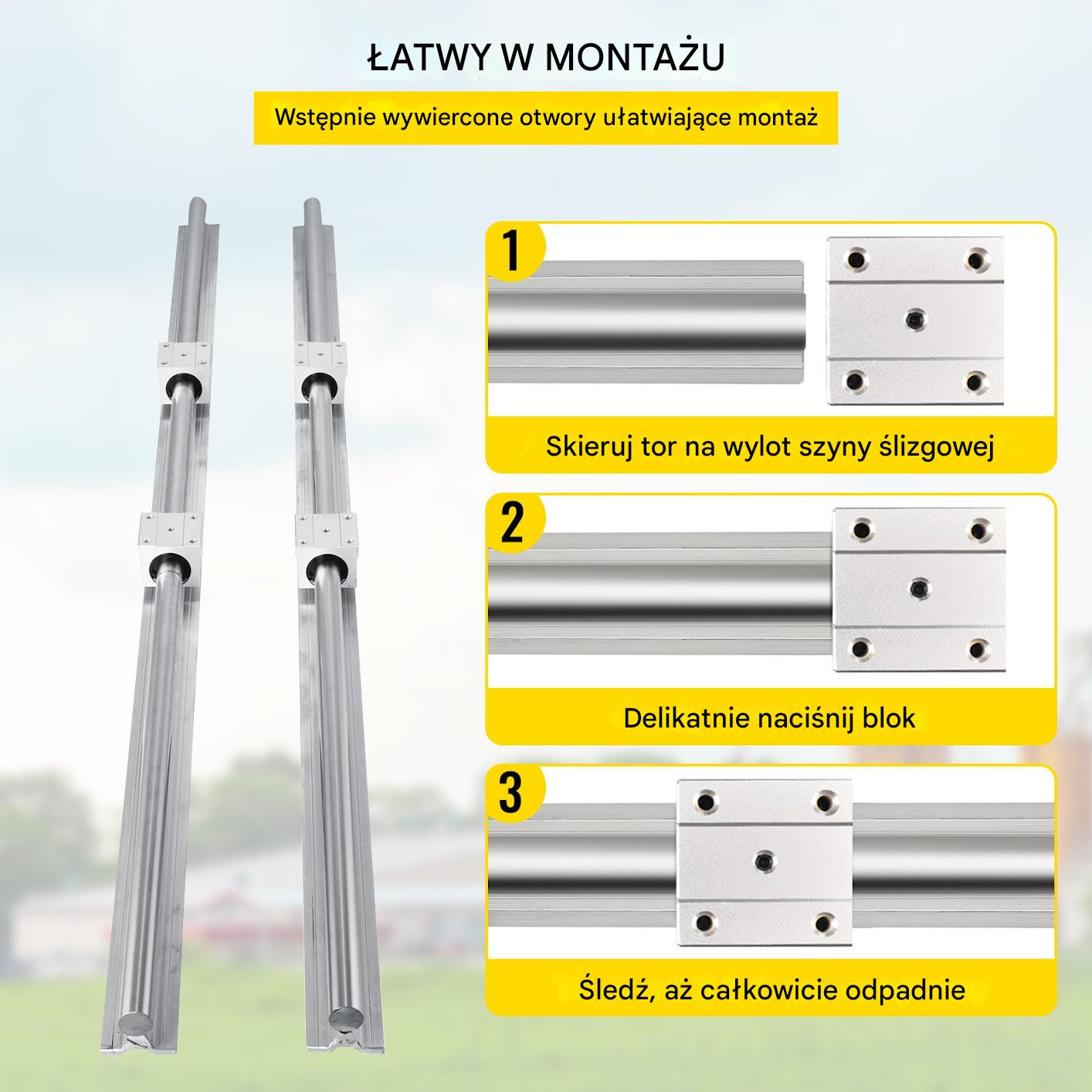 Prowadnice liniowe zestaw CNC śruby kulowe wałki łożyska SBR 20 mocny pro - obrazek 5