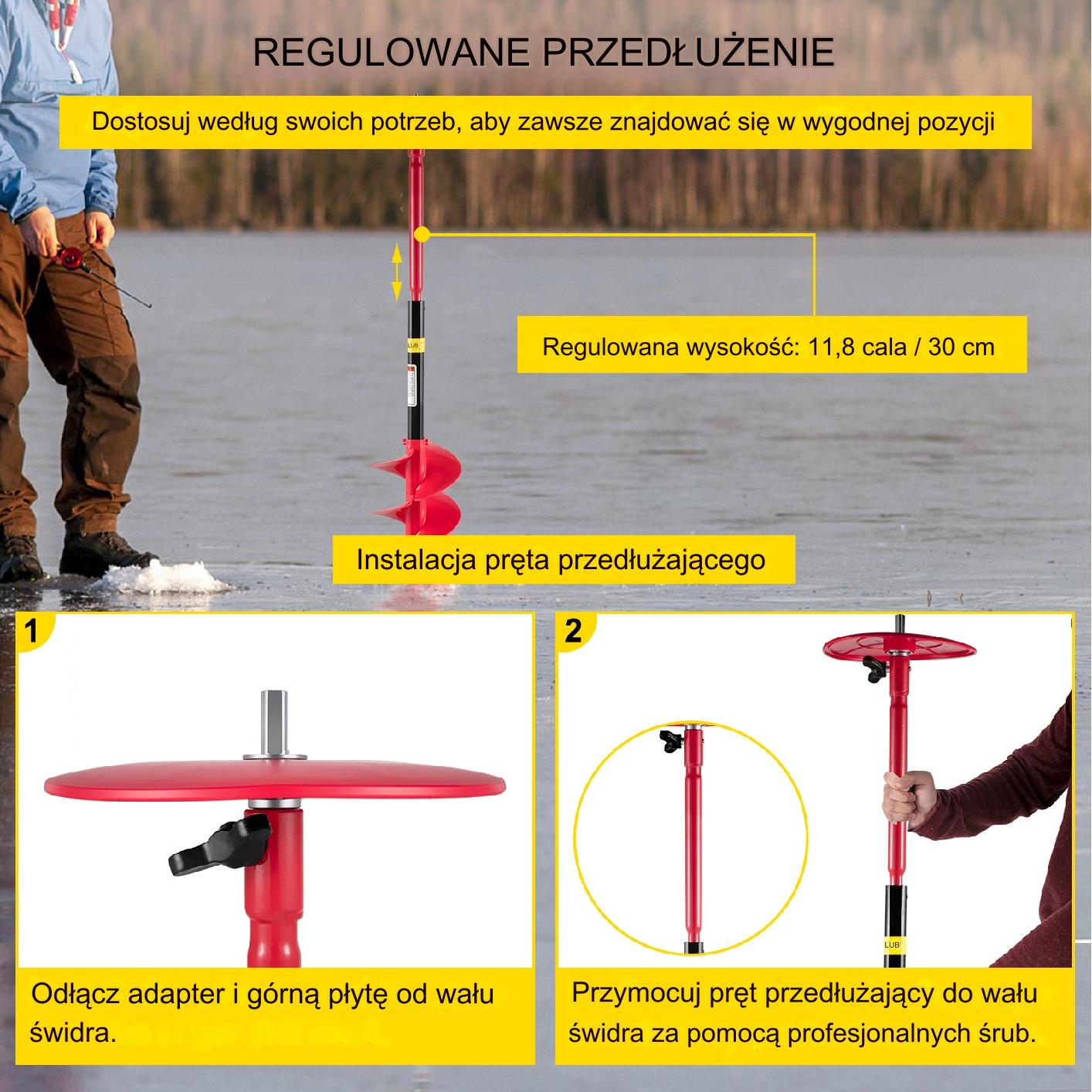 Wiertło do Lodu Adapter Wiertarski Wymienne Ostrze Ø 15 x 99 cm - obrazek 6