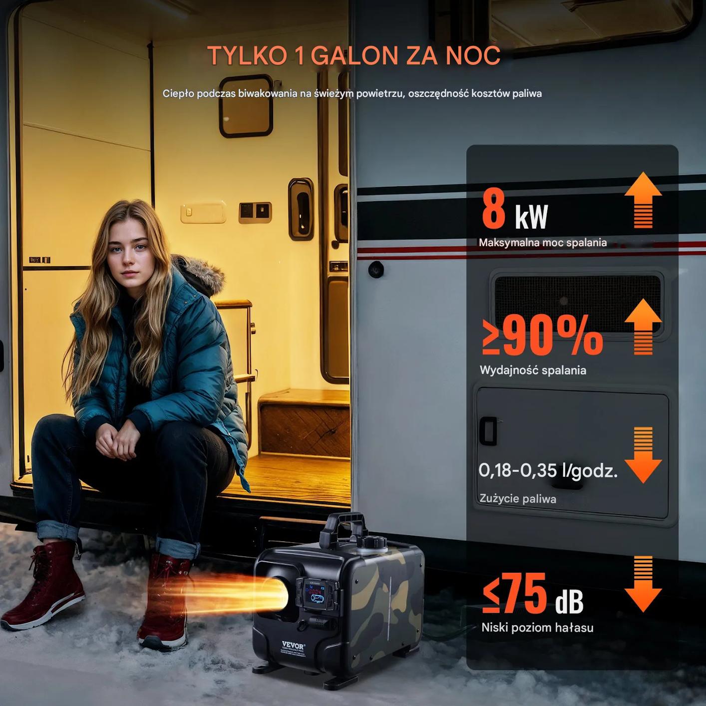 Ogrzewanie postojowe diesel 5-8kW 12/24V Bluetooth do auta garażu - obrazek 6