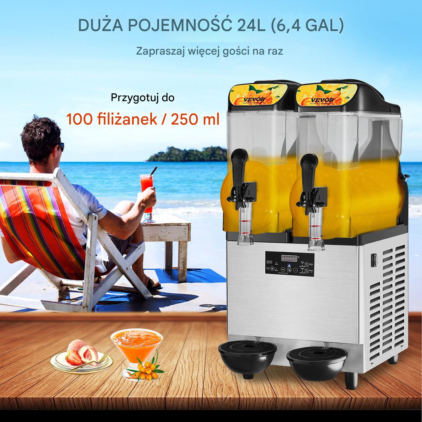 Granitor maszyna do napojów slush sorbetów smoothies podwójna 950W 2 x 12l - obrazek 7