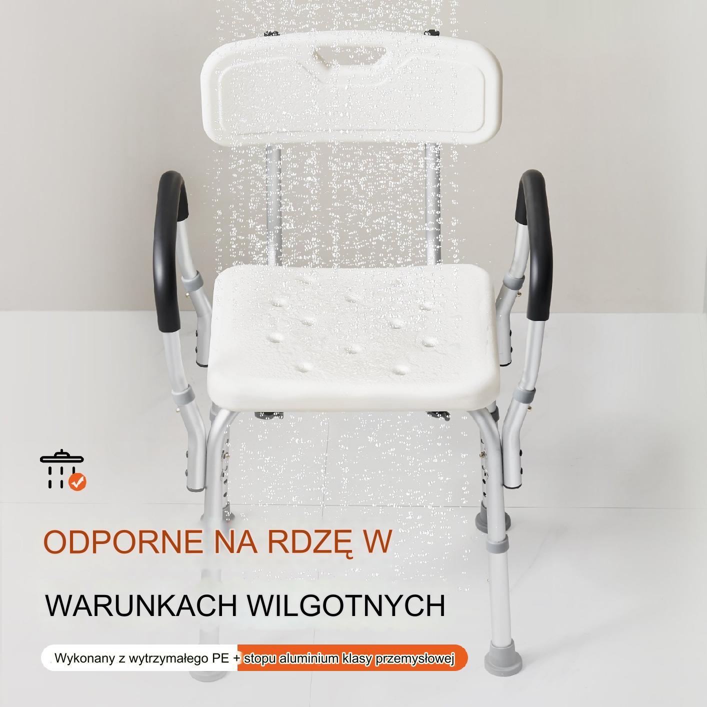 KRZESŁO PRYSZNICOWE TABORET POD PRYSZNIC STOŁEK KRZESEŁKO DO KĄPIELI - obrazek 4